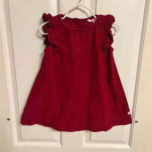 Ruffle Butts Girl’s Dark Red Corduroy Jumper Dress Size 3T